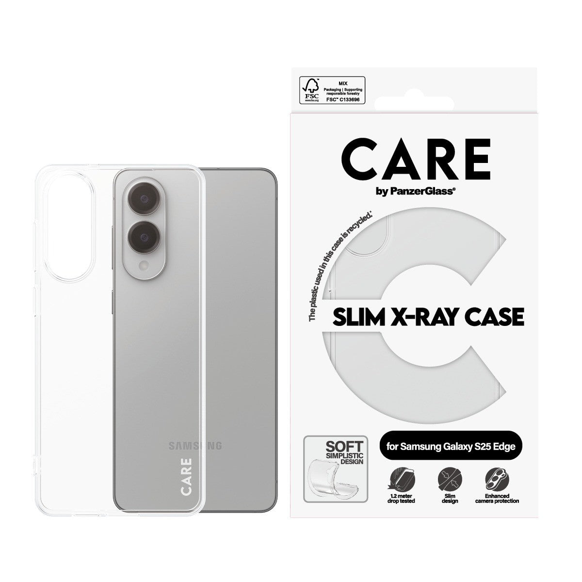 CARE by PanzerGlass Samsung Galaxy S25 Edge Kuori X-Ray Kirkas