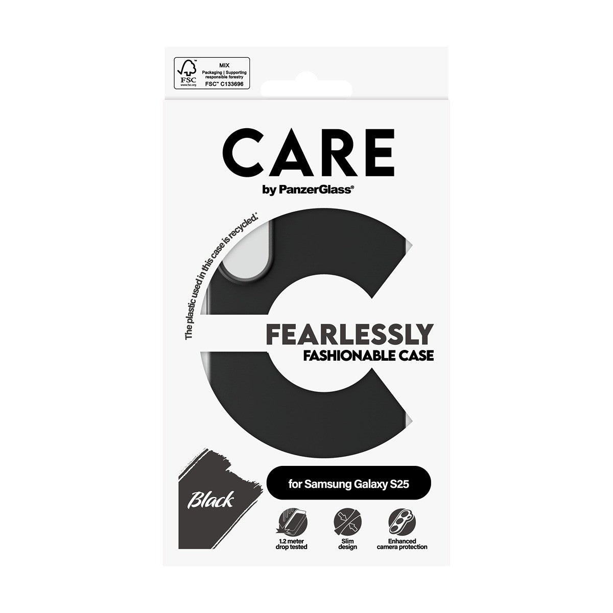 CARE by PanzerGlass Samsung Galaxy S25 Kuori Fashionable Musta
