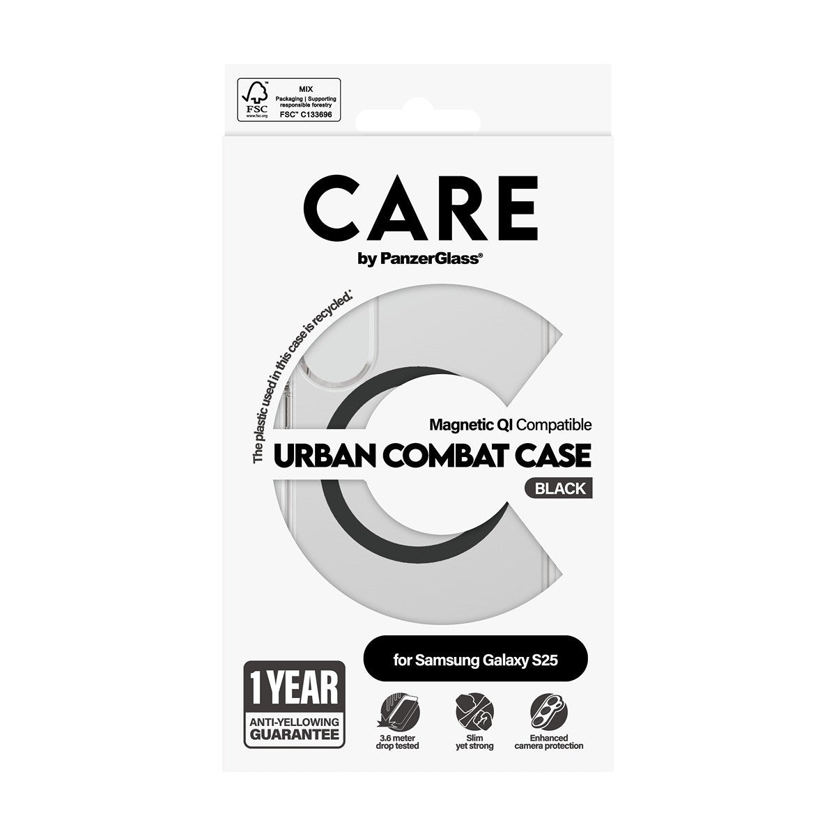 CARE by PanzerGlass Samsung Galaxy S25 Kuori Urban Combat MagSafe Musta