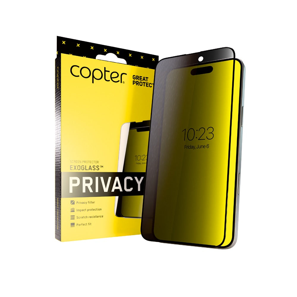Copter iPhone 18 Pro Näytönsuoja Exoglass Curved Privacy