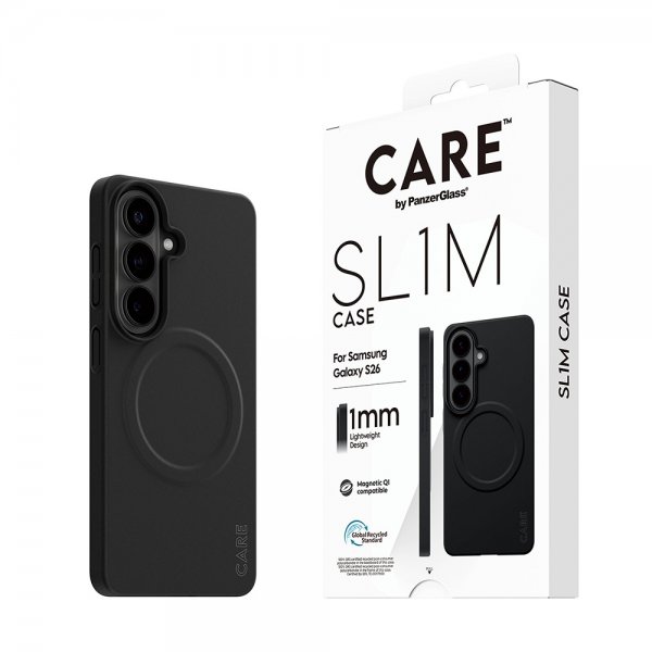 CARE by PanzerGlass Samsung Galaxy S26 -suojakuori SL1M, musta