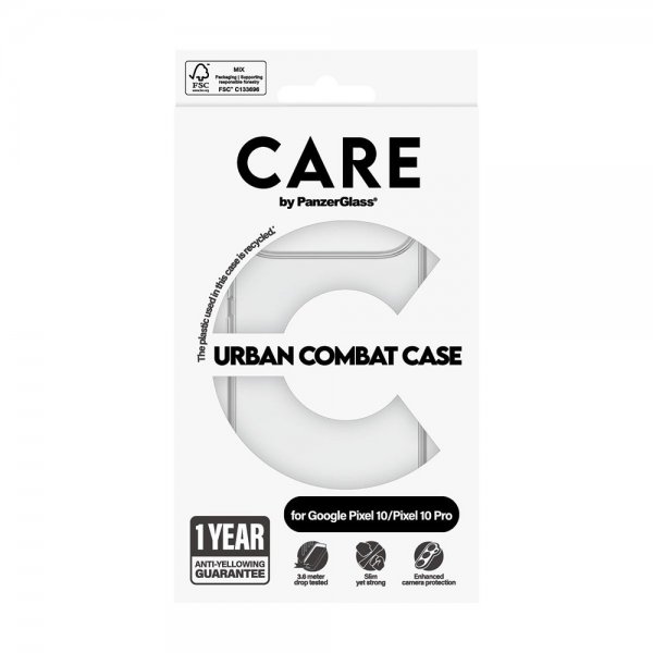 CARE by PanzerGlass Google Pixel 10/Pixel 10 Pro Suojakuori Urban Combat Transparent