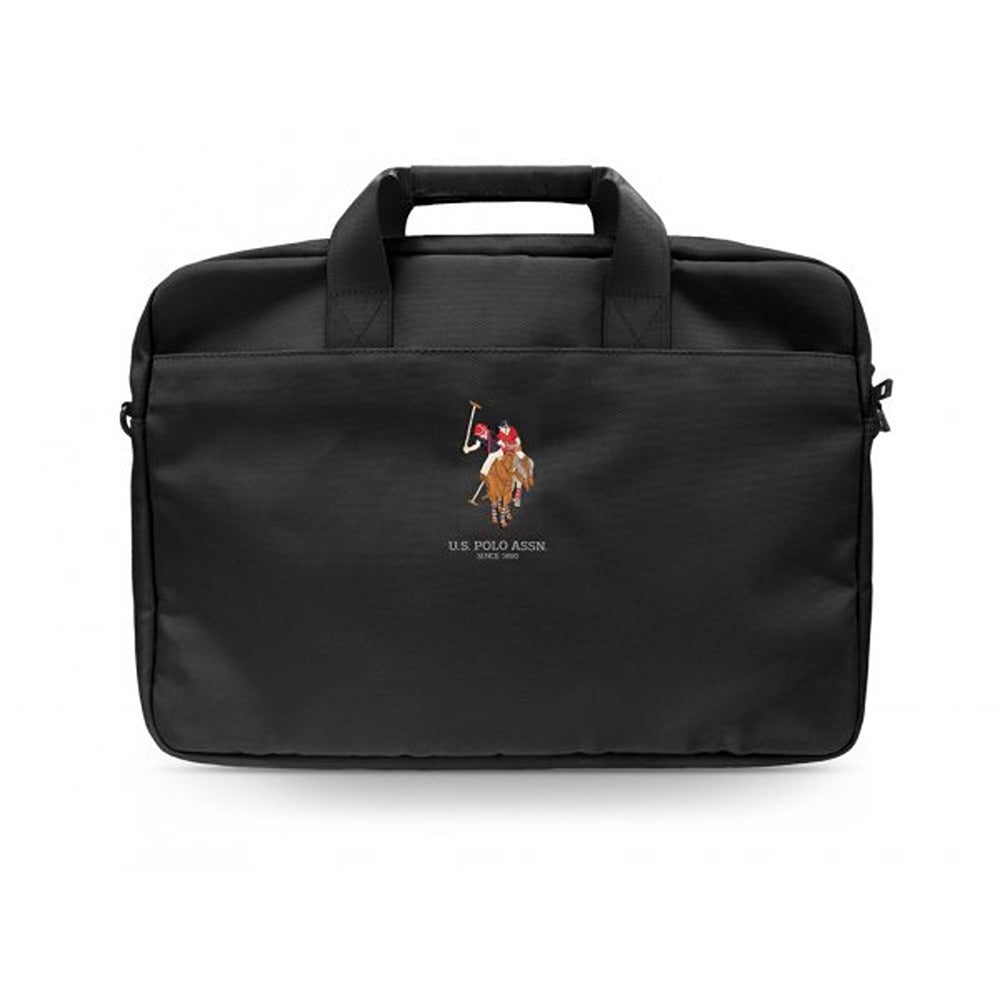 U.S. Polo Kannettavan tietokoneen laukku logolla 15" musta
