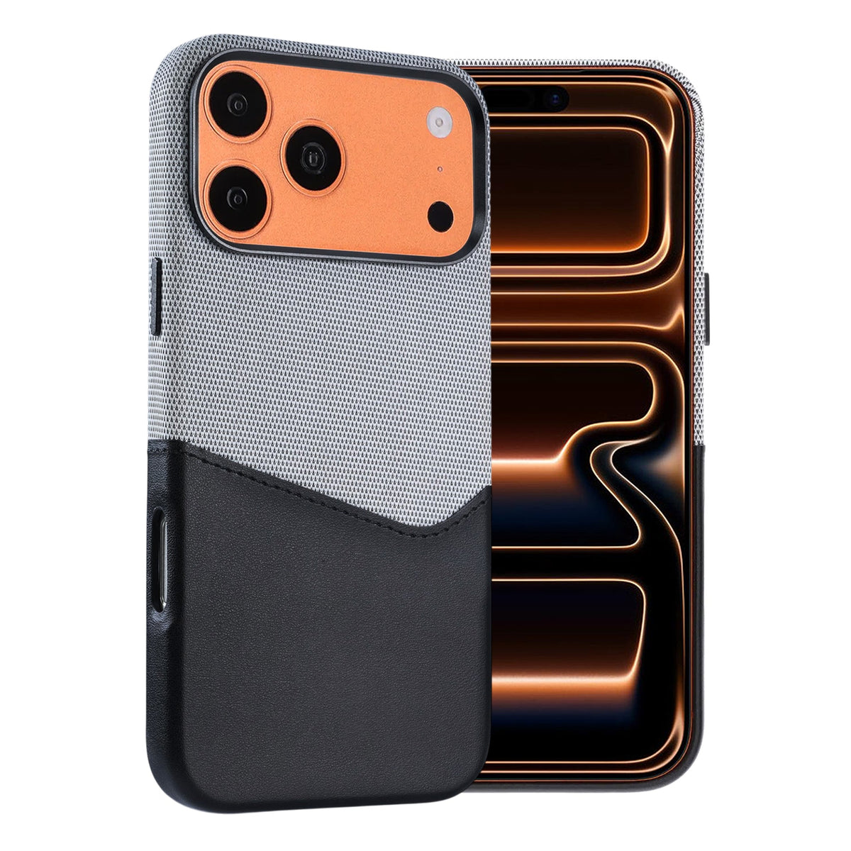 iPhone 17 Pro Max/iPhone 18 Pro Max Kuori nahkaa Korttipidike MagSafe Musta