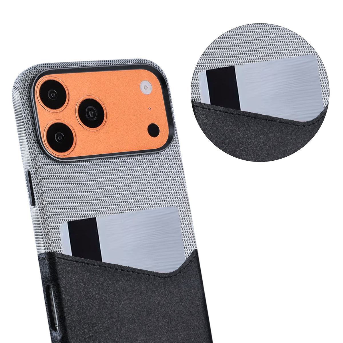 iPhone 17 Pro Max/iPhone 18 Pro Max Kuori nahkaa Korttipidike MagSafe Musta