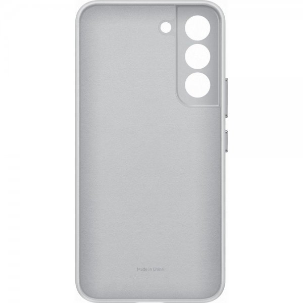 Samsung Alkuperäinen Galaxy S22 Plus Kuori Leather Cover Light Gray