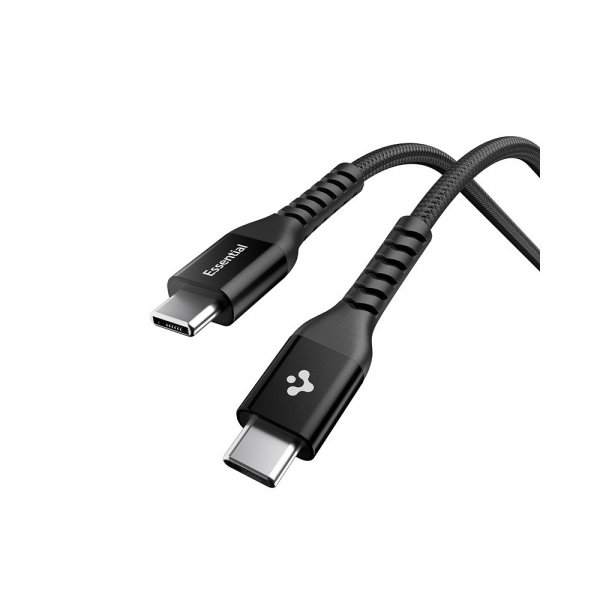 Spigen Essential -kaapeli kangas USB-C/USB-C 100W 1m musta
