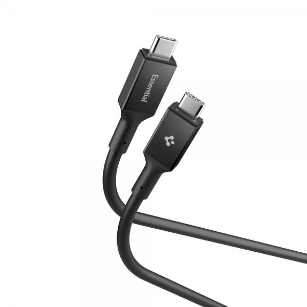 Spigen Essential -kaapeli USB-C–USB-C 240W 1.2m Musta