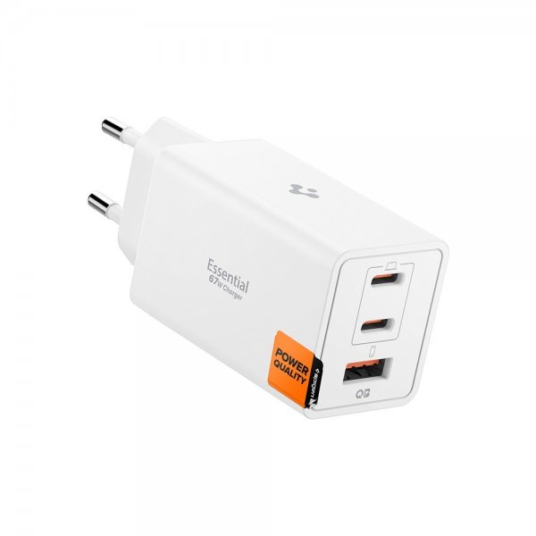 Spigen Essential -laturi 67W 2xUSB-C 1xUSB-A Valkoinen