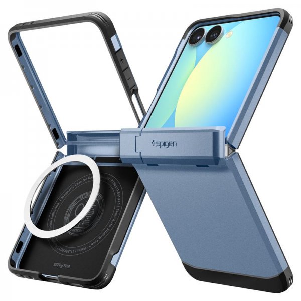 Spigen Samsung Galaxy Z Flip 7 -suojakuori, Tough Armor Pro MagFit, Sierra Blue