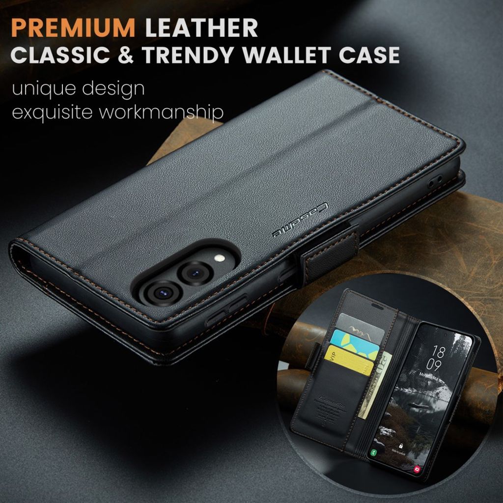 CaseMe Samsung Galaxy S25 Edge Kotelo 023 Series Musta