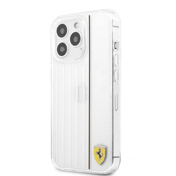 Ferrari iPhone 13 Pro -suojakuori 3D Lines Musta Läpinäkyvä