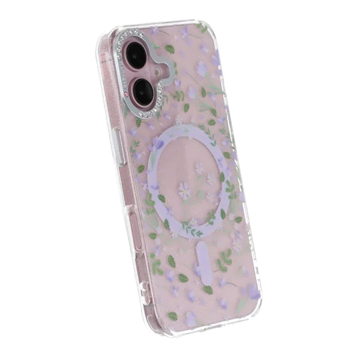 iPhone 16 Kuori Kukkakuvioinen MagSafe Violetti