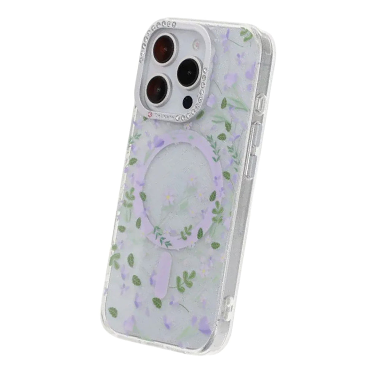 iPhone 16 Pro Kuori Kukkakuvioinen MagSafe Violetti