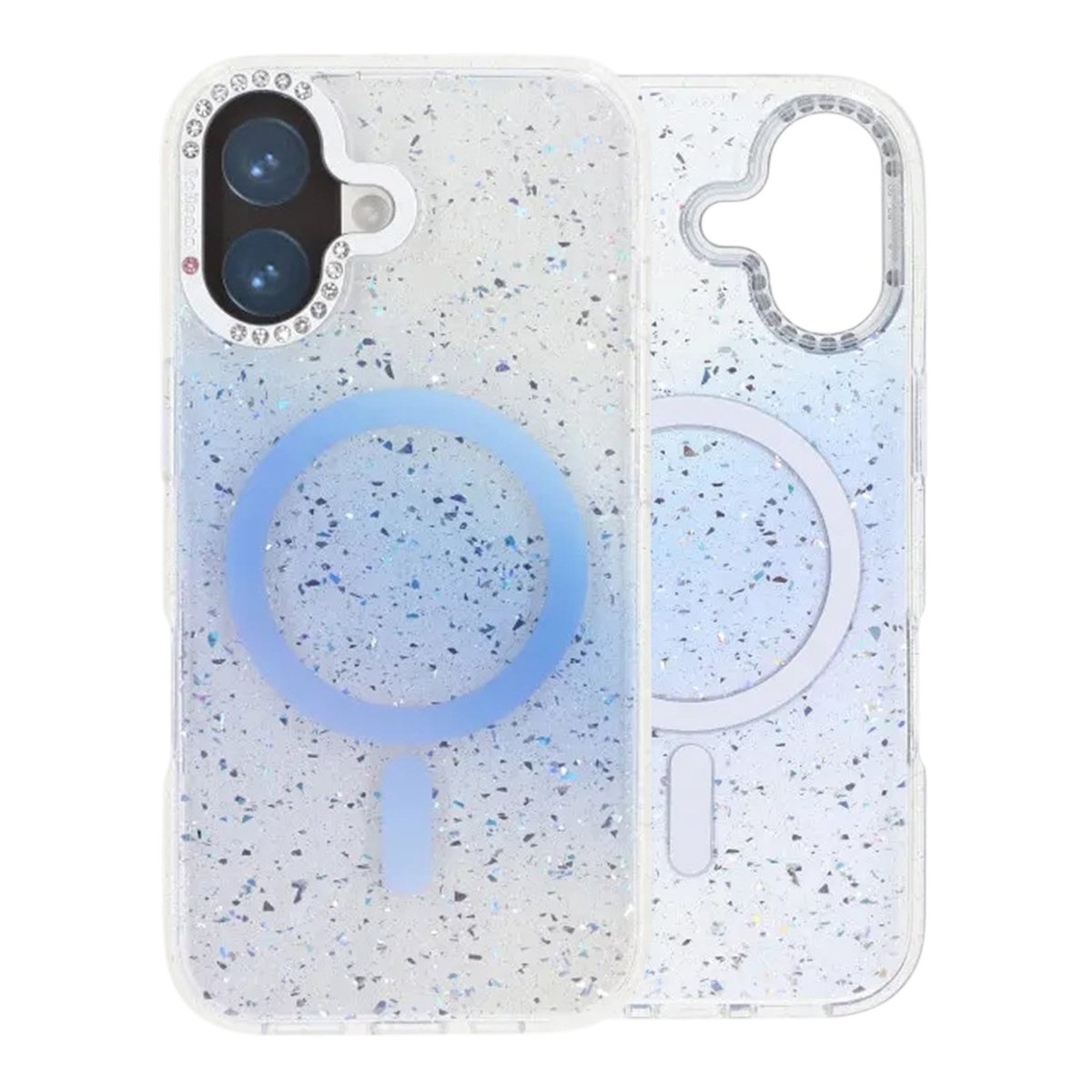 iPhone 17 Kuori Glitter Diamond MagSafe Sininen