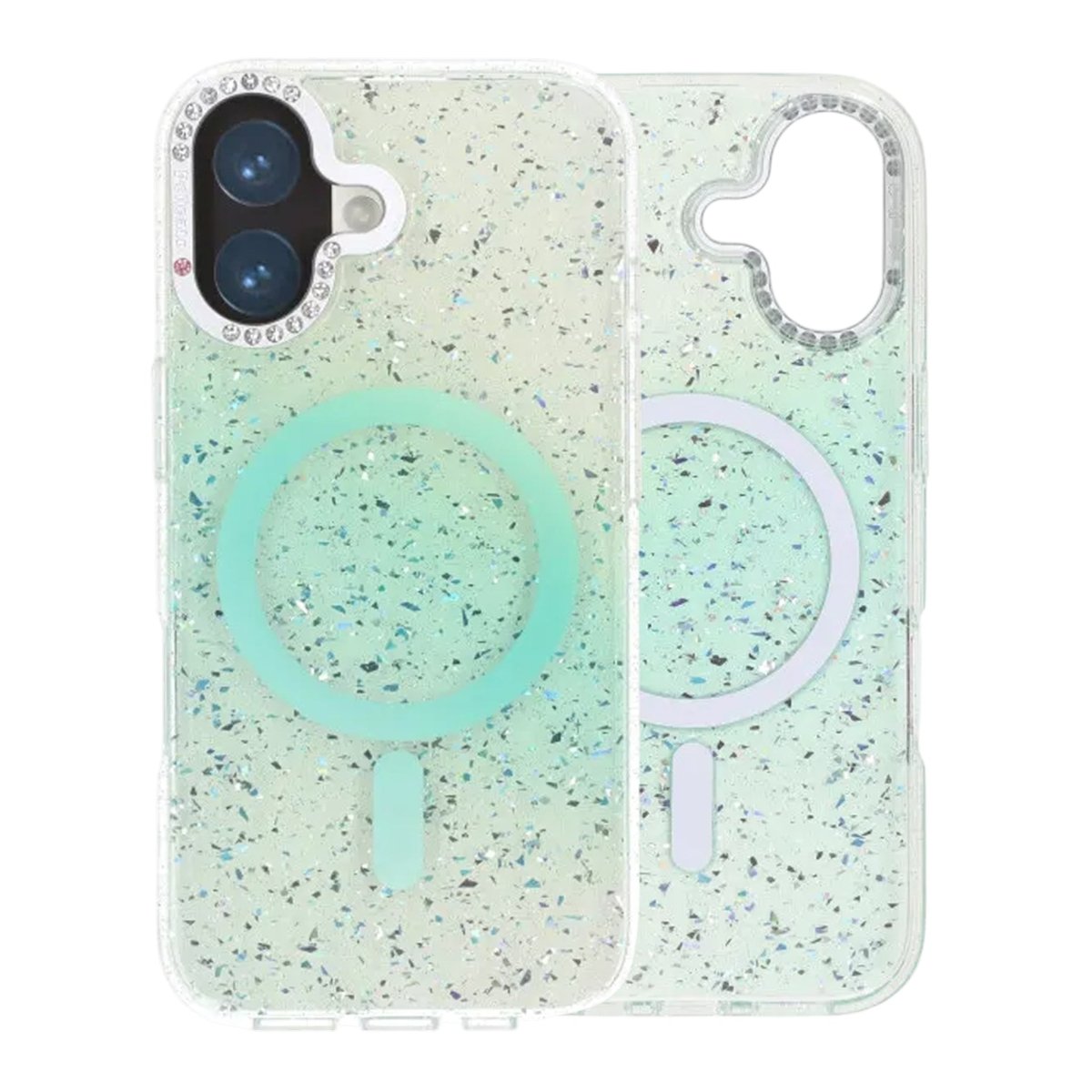 iPhone 17 Kuori Glitter Diamond MagSafe Vihreä