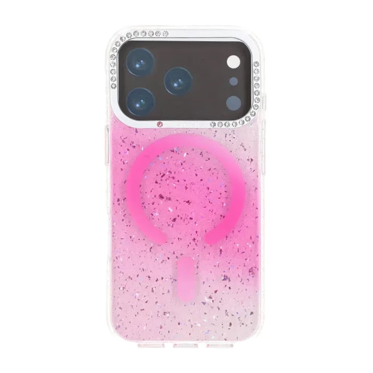 iPhone 17 Pro Kuori Glitter Diamond MagSafe Vaaleanpunainen