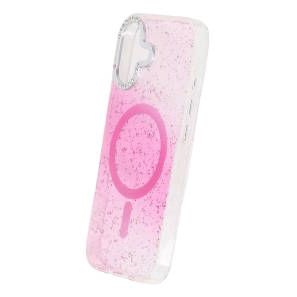 iPhone 17 Kuori Glitter Diamond MagSafe Vaaleanpunainen