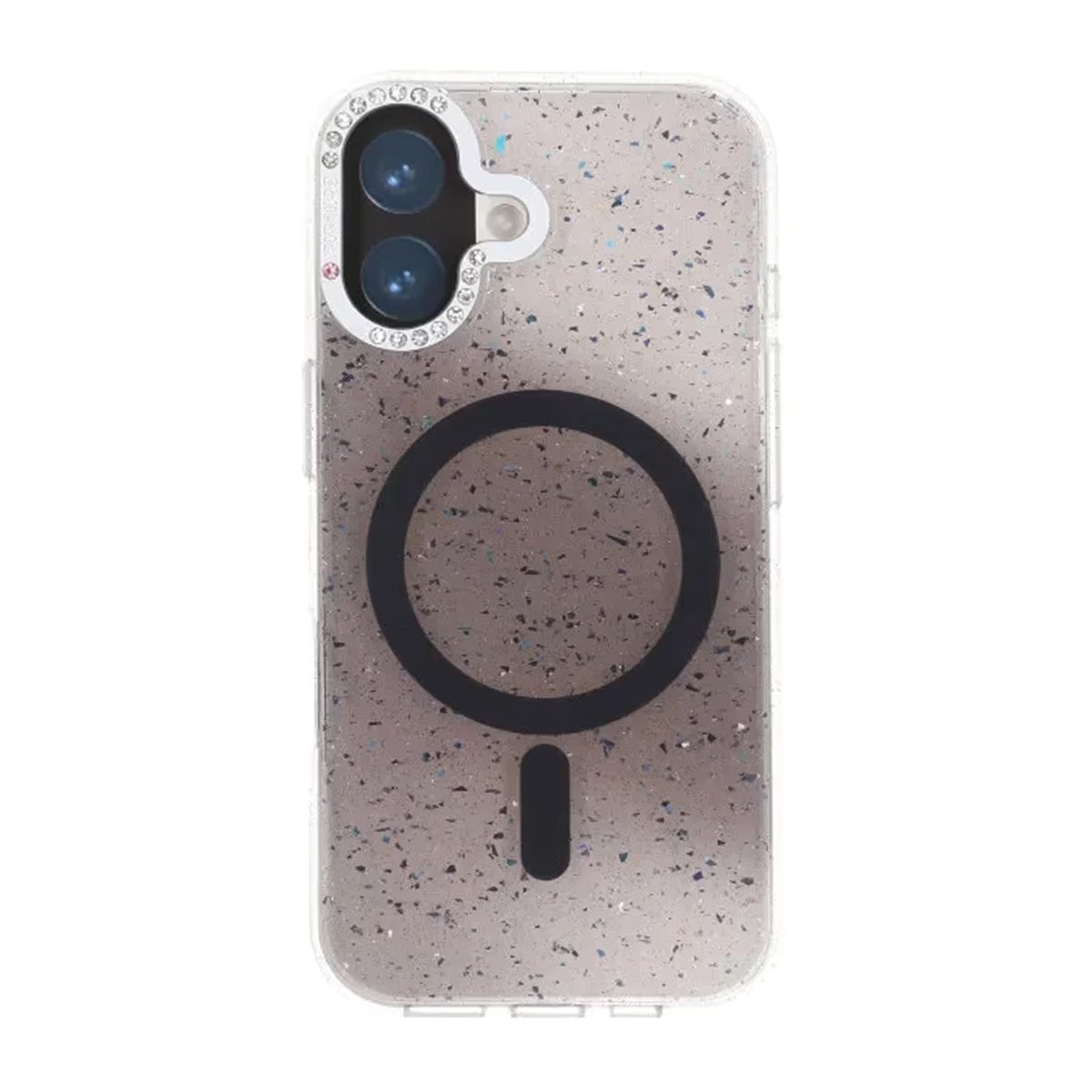 iPhone 17 Kuori Glitter Diamond MagSafe Musta