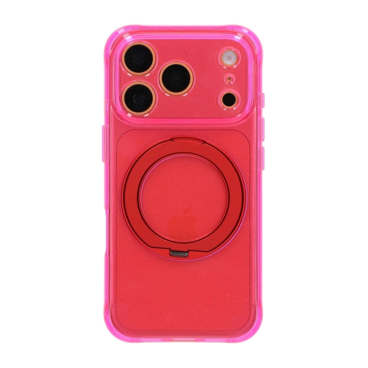 iPhone 17 Pro Max/iPhone 18 Pro Max Kuori, glitteriä, teline, MagSafe, Punainen