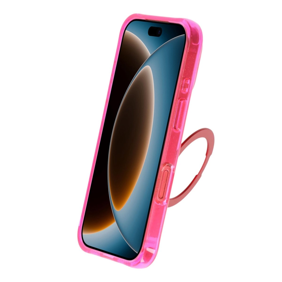 iPhone 17 Pro/iPhone 18 Pro Kuori, glitteriä, teline, MagSafe, Punainen