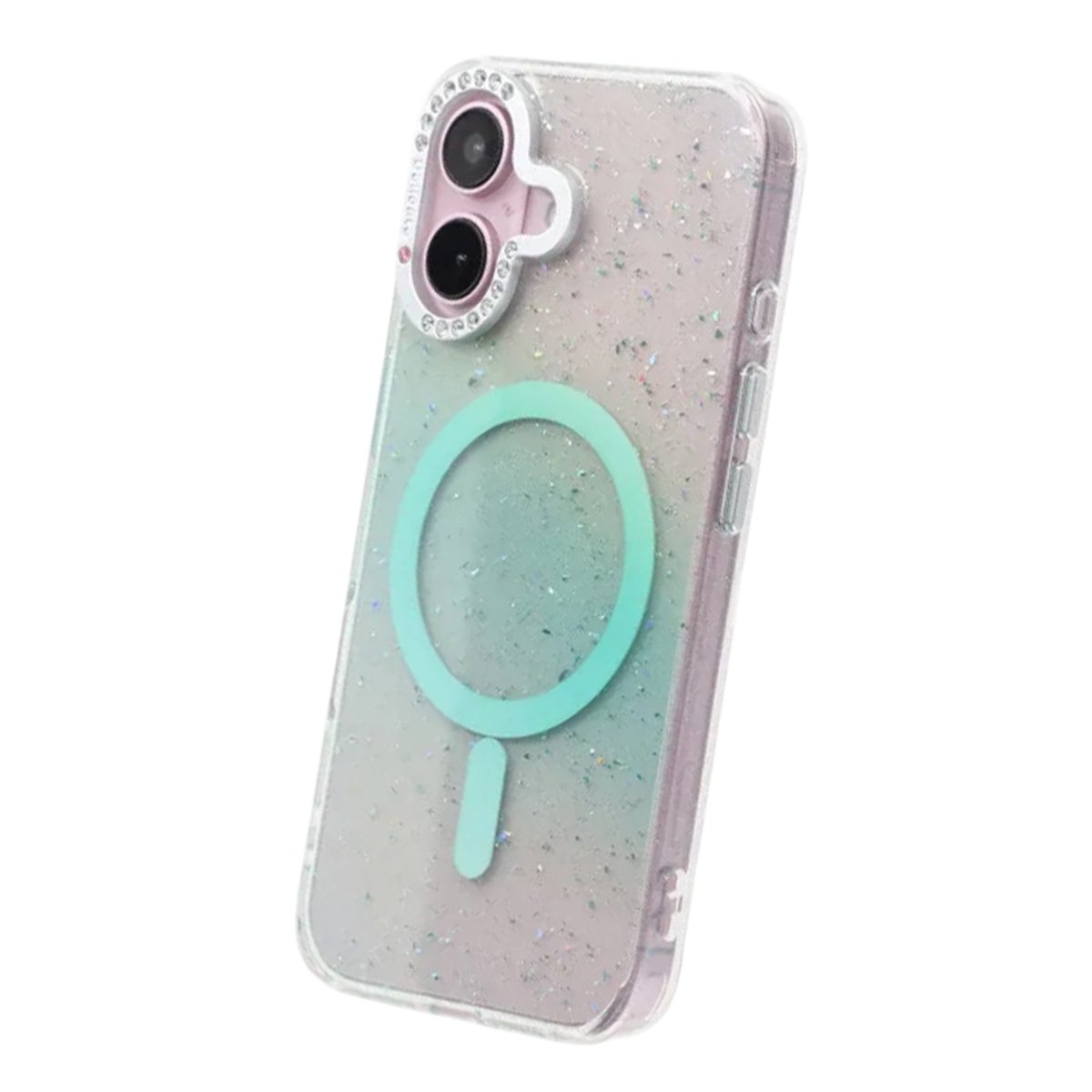 iPhone 16 Kuori Glitter Diamond MagSafe Vihreä
