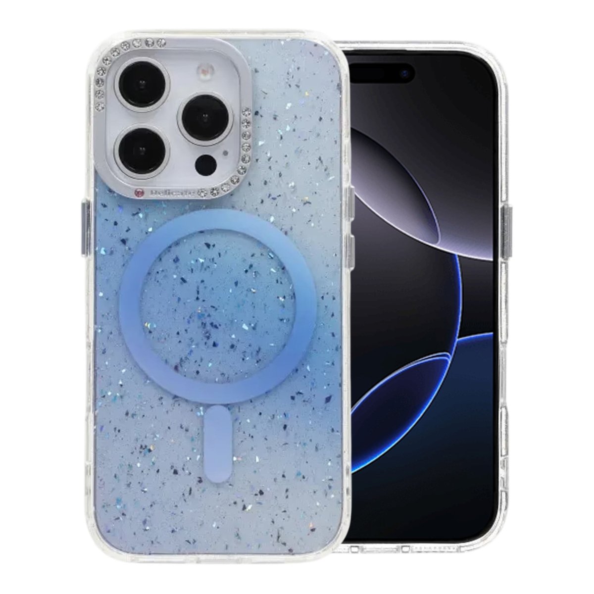 iPhone 16 Pro Kuori Glitter Diamond MagSafe Sininen