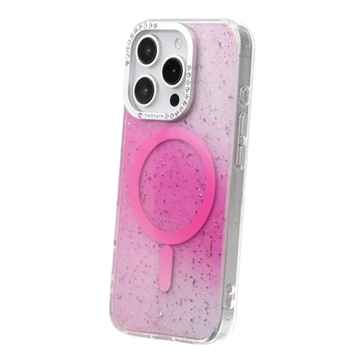 iPhone 16 Pro Kuori Glitter Diamond MagSafe Vaaleanpunainen