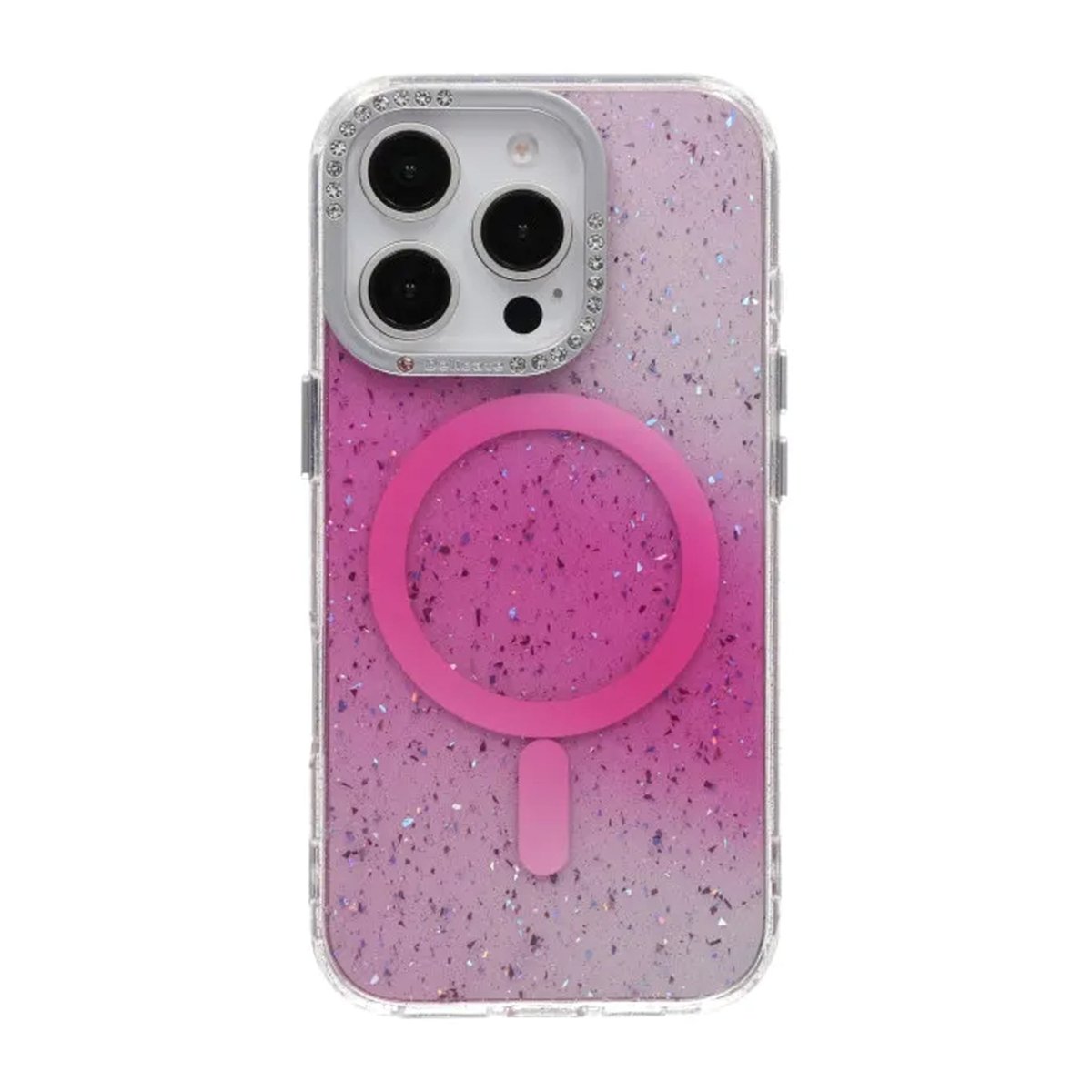 iPhone 16 Pro Kuori Glitter Diamond MagSafe Vaaleanpunainen