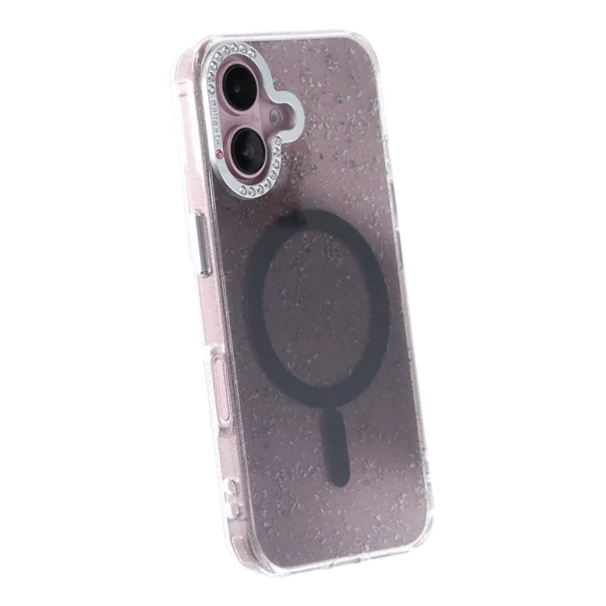 iPhone 16 Kuori Glitter Diamond MagSafe Musta