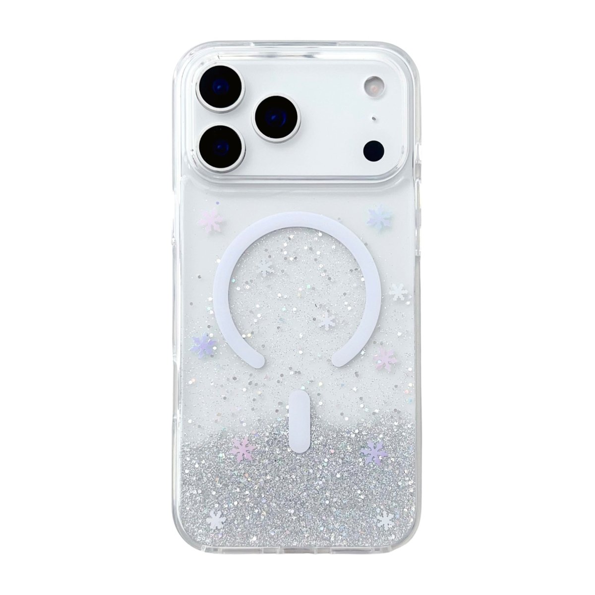 iPhone 17 Pro Max Kuori Glitter Tähdet MagSafe Hopea