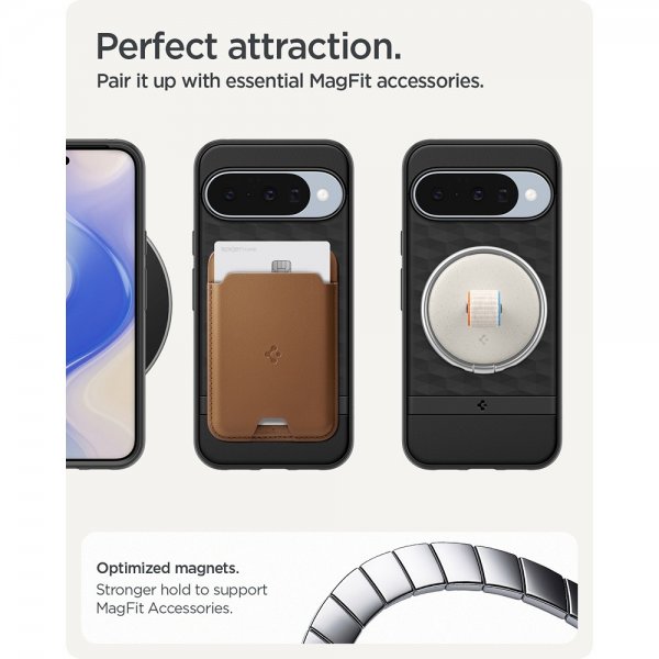 Spigen Google Pixel 10/Pixel 10 Pro Suojakuori Parallax MagFit Matte Black