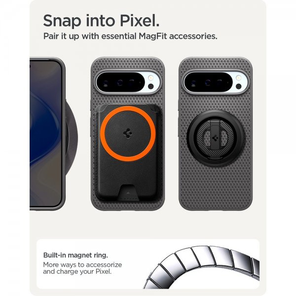 Spigen Google Pixel 10 Pro XL Suojakuori Liquid Air MagFit Marble Gray
