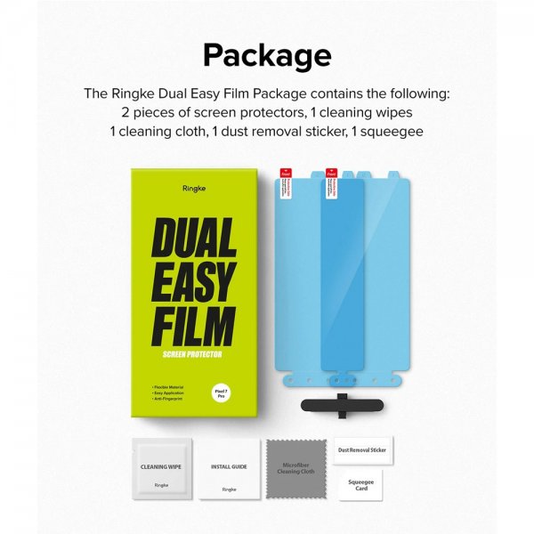 Ringke Google Pixel 7 Pro -näytönsuoja, Dual Easy Film 2-pakkaus
