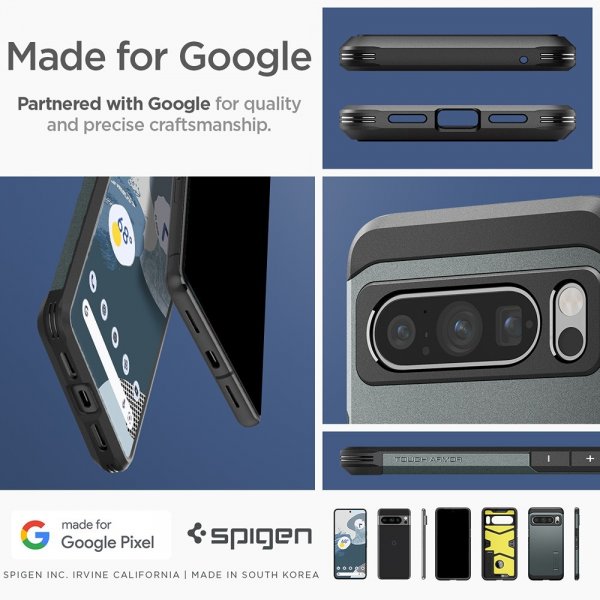 Spigen Google Pixel 8 Pro -suojakuori Tough Armor Abyss Green