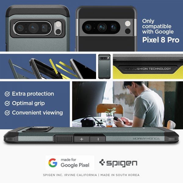 Spigen Google Pixel 8 Pro -suojakuori Tough Armor Abyss Green