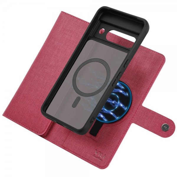 VILI Google Pixel 8a Suojakotelo Irrotettavalla Kuorella GMA Series MagSafe Magenta