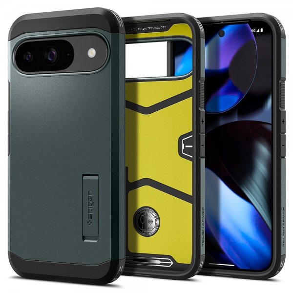 Spigen Google Pixel 9/Pixel 9 Pro Suojakuori Tough Armor Abyss Green