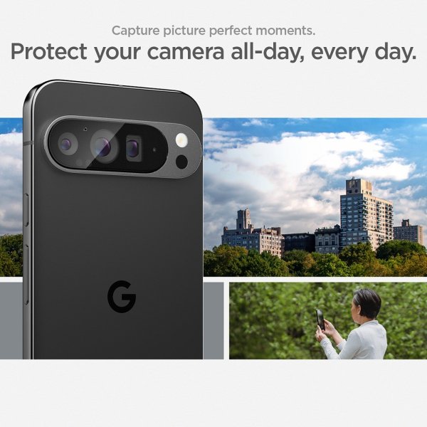 Spigen Google Pixel 9 Pro Kameralinssuojaus Lasi.tR EZ Fit Optik 2-pack