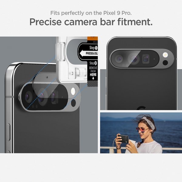 Spigen Google Pixel 9 Pro Kameralinssuojaus Lasi.tR EZ Fit Optik 2-pack