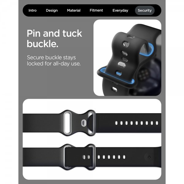 Spigen Google Pixel Watch 3/4 45mm Ranneke Nano Pop Musta Sesame