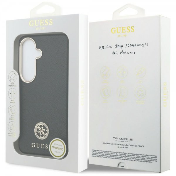 Guess Samsung Galaxy S26 Plus Kuori Timanttikuvioitu Logo MagSafe Musta