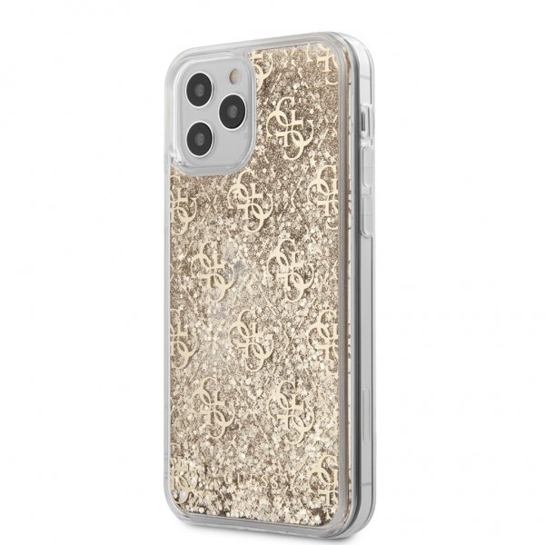 Guess iPhone 12 Pro Max Kuori Liquid Glitter Kulta