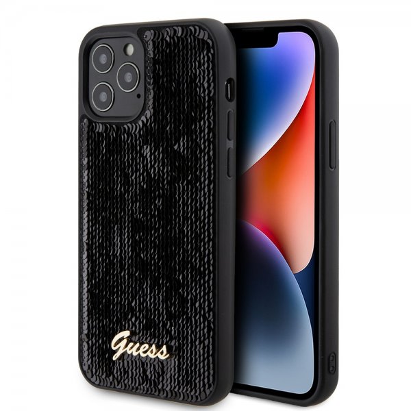 Guess iPhone 12/iPhone 12 Pro Suojakuori Sequin Musta