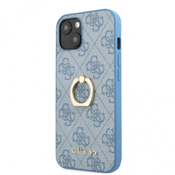 Guess iPhone 13 -kuori Ring Stand Sininen