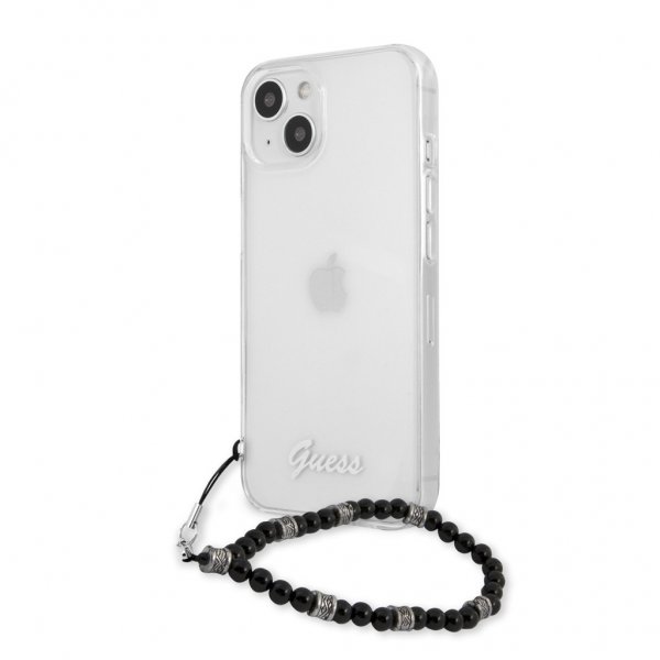 Guess iPhone 13 Mini Kuori Pearl Handle Script Logo Musta