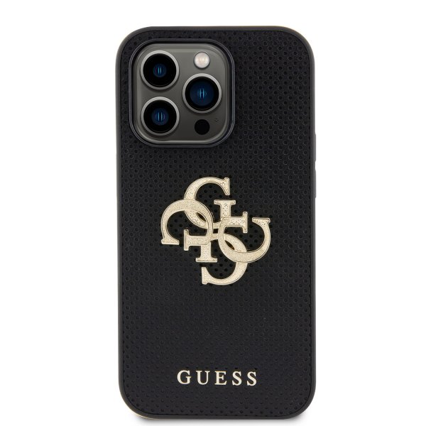 Guess iPhone 15 Pro Perforoitu Glitter Musta -kuori
