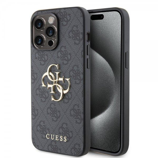 Guess iPhone 15 Pro Max Kuori 4G Logo Harmaa