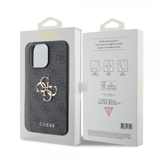 Guess iPhone 15 Pro Max Kuori 4G Logo Harmaa