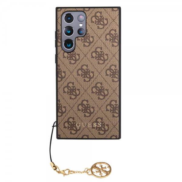 Guess Samsung Galaxy S22 Ultra kuori 4G Charms Ruskea